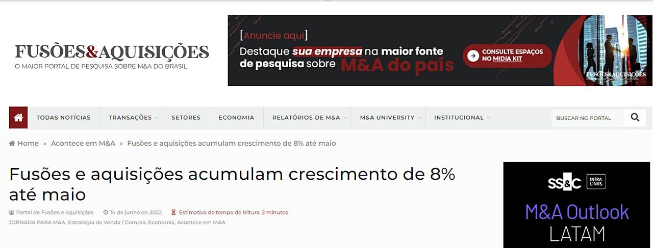 Fuses e aquisies acumulam crescimento de 8% at maio